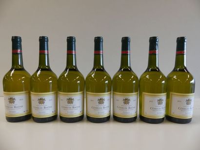 null 7 bouteilles de Côtes du Rhône Blanc, Louis d'Armont, 2015