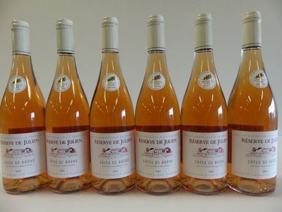null 6 bouteilles de Côtes du Rhône Rosé, La Réserve de Julien, Récoltant à Laudun,...