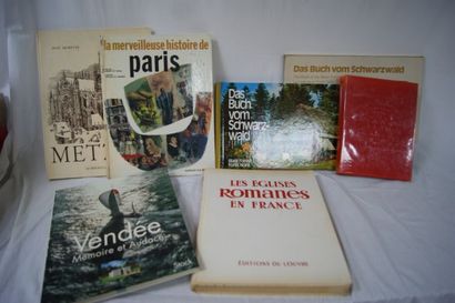 null Lot de 6 livres sur le Patrimoine français : Metz, Paris, Eglises romanes, la...