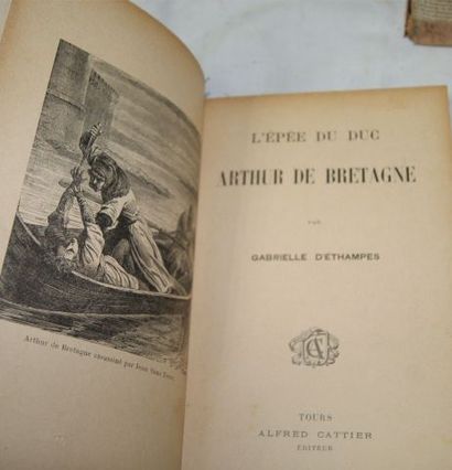 null Lot de 7 livres XIXe : Gabriel d'Ethampes "L'épée du Duc Arthur de Bretagne",...