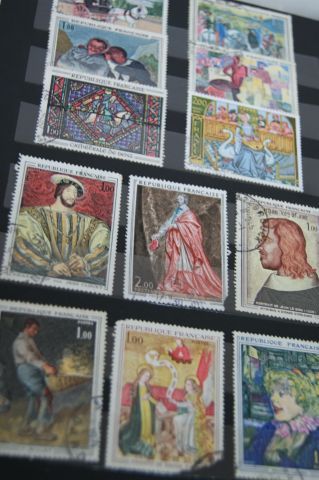 null FRANCE Lot de 3 albums de timbres.