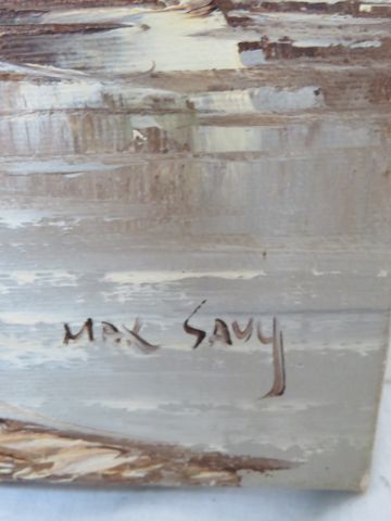 null SAVY Max " port" huile sur toile , signé en bas à droite.25 X20 cm