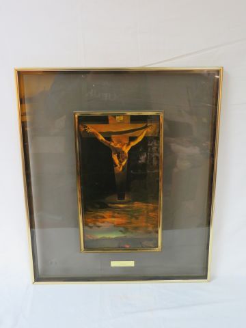 null D'après DALI "Crucifixion" Reproduction encadrée sous plexiglas. 54 x 47 cm