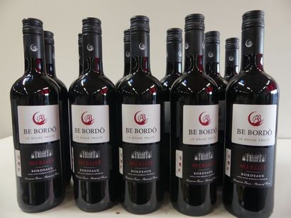 null 12 bouteilles de Bordeaux Rouge AOC, Be Bordô, 2014