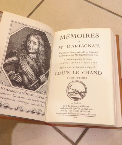 null Jean de BONNOT, D'Artagnan "Mémoires, 3 volumes, 1965