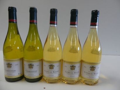 null Lot de 5 bouteilles : 2 bouteilles de Chardonnay Louis d'Armont 2015 et 3 bouteilles...