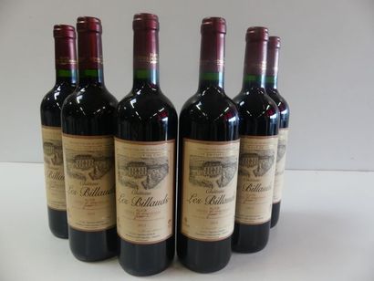 null 6 bouteilles de Bordeaux Château Les Billauds, élevage en fûts de chêne, Récoltant...