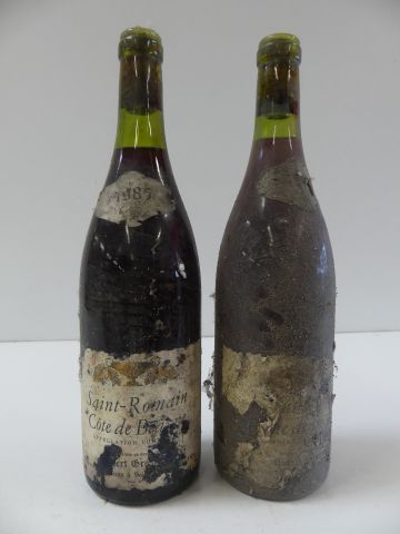 null 2 vieilles bouteilles de Bourgogne St Romain, 1985 (Niveau bon, EA, tiré bo...