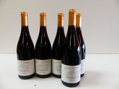 null 5 bouteilles de Bourgogne Rouge, Pinot Noir, Marcel de Normont, 2016