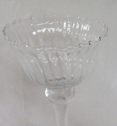 null Paire de photophore en verre cristallin. Haut.: 30 cm