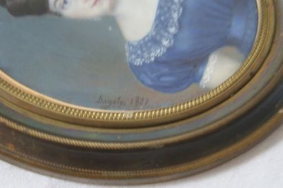 null PIERRE-EDOUARD DAGOTY (Florence, 1775 - Bordeaux, 1871) Miniature sur ivoire...