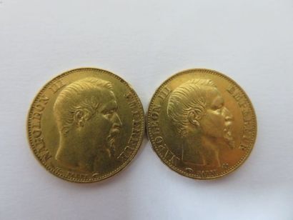 null 2 pièces de 20 francs, Napoléon III. 1854 et 1855. Poids : 12,93 g