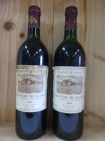 null 2 bouteilles de Château du Glana St Julien Cru Bourgeois exceptionnel 1986