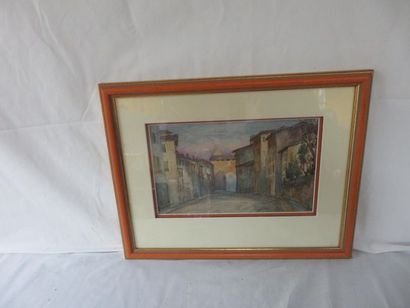 null Ecole moderne "Vue de Florence" Aquarelle. Signée en bas à droite. 18 x 30 cm...