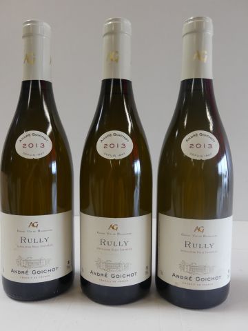 null 3 bouteilles de Bourgogne Rully Blanc André Goichot 2013