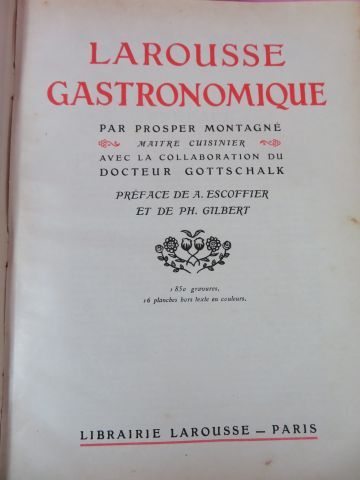 null Lot de livres comprenant un Larousse gastronomique (1938, usure), des livres...