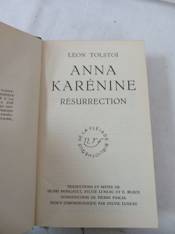 null TOLSTOI, La Pléiade : "Guerre et Paix", 1952 et "Anna Karénine-Résurrection",...