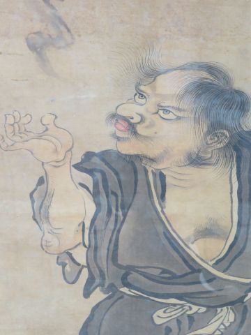 null CHINE "Personnage" Peinture sur soie. 79 x 43 cm Encadré sous verre.