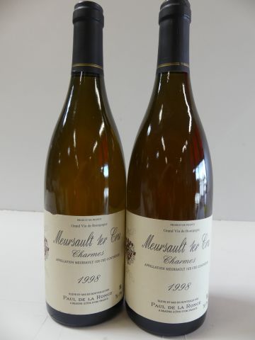 null 2 bouteilles de Meursault 1er Cru Charmes Blanc Paul de la Ronce 1998