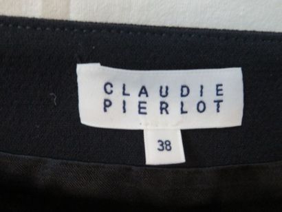 null Claudie PIERLOT Jupe en tissu bleu marine. Taille 36. Neuve, avec étiquette...