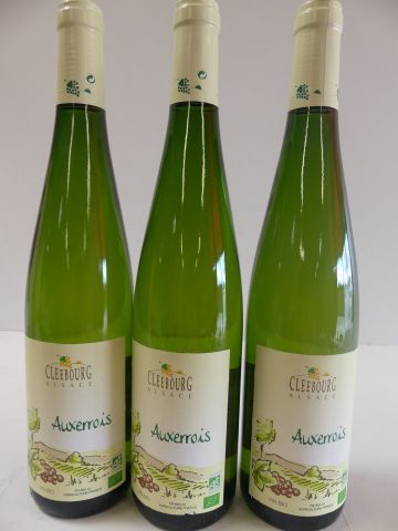 null 3 bouteilles de Alsace Auxerrois Cleebourg Vin issu de la culture Bio 2012