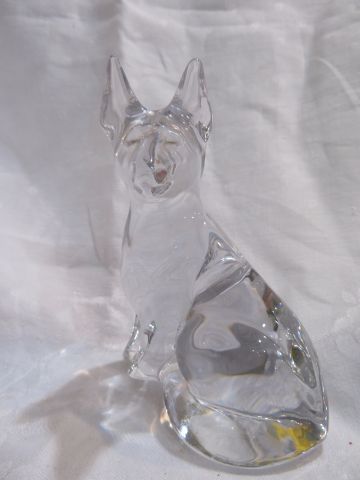 null DAUM Sculpture en cristal, figurant un chien. Haut.: 14 cm