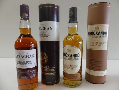 null Lot de 2 bouteilles : 1 Whisky étui Knockando 12 ans d'âge pur malt Scotland...
