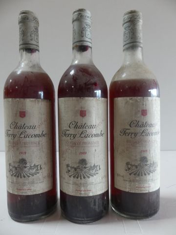 null 3 vieilles bouteilles Château Ferry Lacombe, Côtes de Provence rosé, 1989 (en...