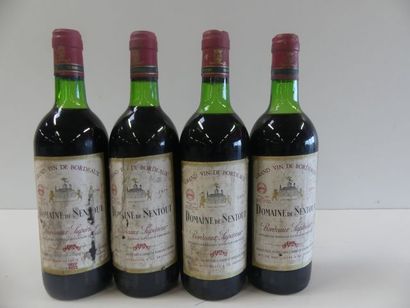 null 4 bouteilles de Bordeaux supérieur, Domaine de Sentau, 1979 (haute épaule, ...