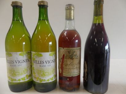 null 4 Vieilles bouteilles en l'état Monbazillac, Blanc, Rouge