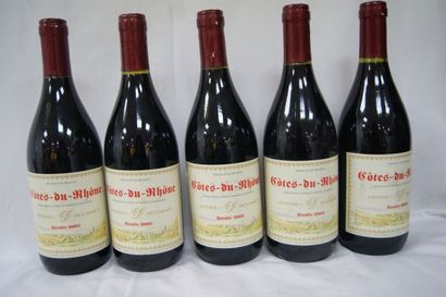 null 5 bouteilles de Côtes du Rhône, Antoine de Carnet, 2003.