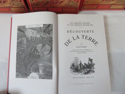 null Jules VERNE, Lot de 5 volumes des éditions Atlas : "Géographie illustrée de...