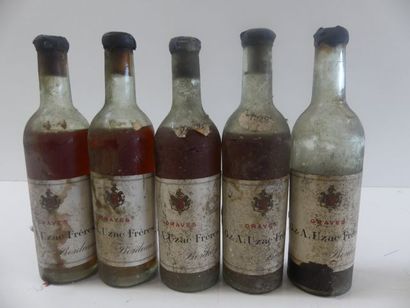 null 5 Vieilles bouteilles Graves 1929 et 37 cl en l'état
