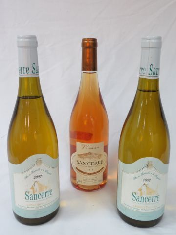 null Lot de 3 bouteilles de Sancerre : 2 de Domaine Denizot 2002, une de domaine...