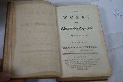 null Oeuvres d'Alexander Pope. 5 tomes sur 6. Londres, Warburton, 1770.