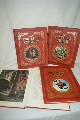 null Ensemble de 4 livres de Contes (Perrault, Grimm) illustrés d'après Gustave Doré....