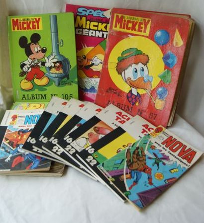 null Lot de BD comprenant deux albums Mickey (n°57 abîmé et n°105), un Spécial Micjekey...