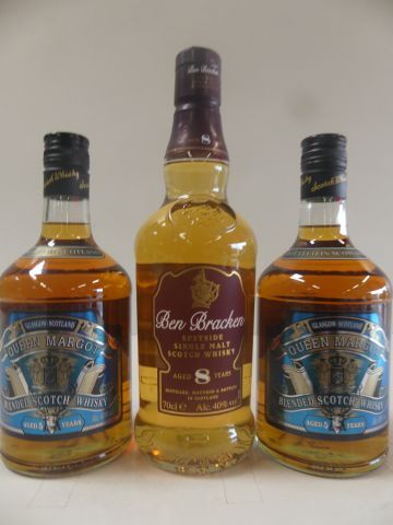 null Lot de 3 bouteilles : 1 Whisky Ben Brachen 8 ans d'âge Single Malt in Scotland...