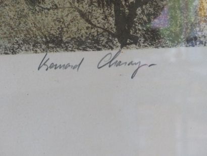null Bernard CHARAY "Paysage à la maison" Epreuve d'artiste, signée au crayon. 77...