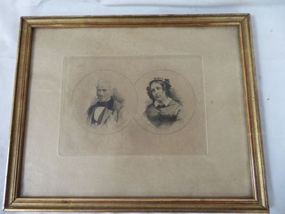 null D'après Lambert, Gravure figurant un "Couple de personnages". XIXe. 13,5 x 10...