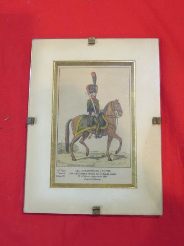 null D'après HOPMANN, lithographie figurant "le Chasseur à cheval de la Garde", issu...