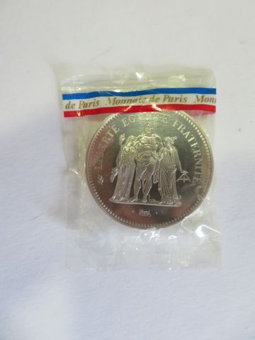 null Lot de 6 pièces de 50 francs Hercule en argent (1974, 1975, 1976, 1977, 1978,...