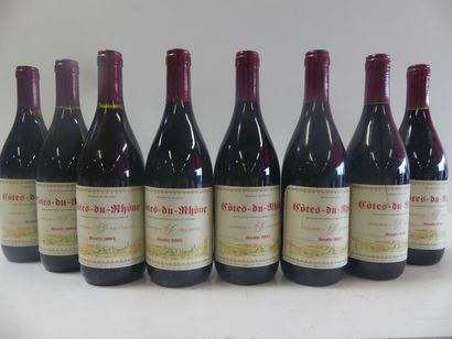 null 8 bouteilles de Côtes du Rhône 2003 Antoine de Carnet (en l'état)