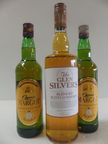 null Lot de 3 bouteilles : 1 Whisky 100 cl The Glen Silver'S Blended Scotch Whisky...