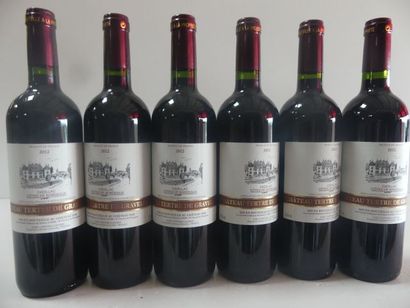 null 6 bouteilles de Côtes de Bordeaux 2012 Château Tertre de Graveline - Mis en...