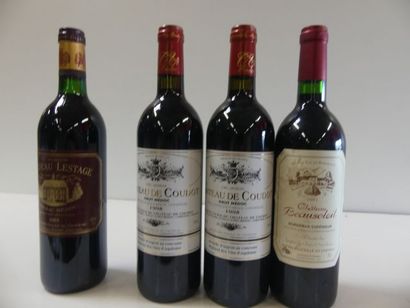 null Lot de 4 bouteilles : 1 Château Lestage 1989 Listrac Cru Bourgeois ; 2 Château...