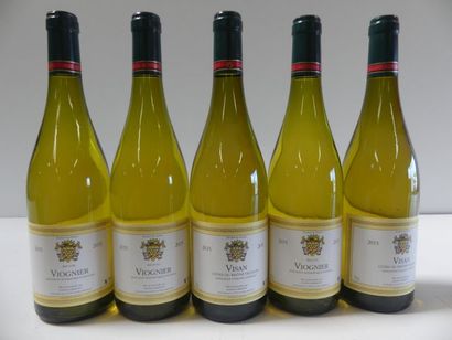 null Lot de 5 bouteilles : 2 Visan Côtes du Rhône Villages 2015 Louis d'Armont ;...