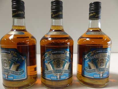 null 3 bouteilles de Whisky Queen Margot 5 ans d'âge Blended Scotland 70 cl 40 %...