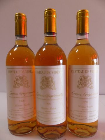 null 3 bouteilles Liquoreux Graves Château Le Videau Récoltant 1996