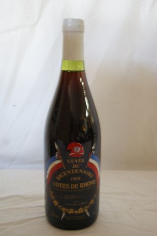 null 1 bouteille du Côtes du Rhône, Cuvée du Bicentenaire, 1988.